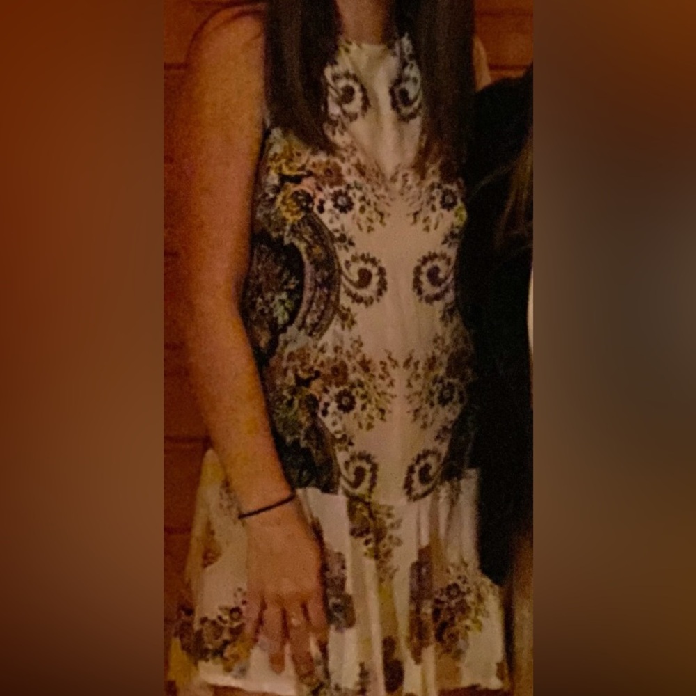 Free People XS Floral Paisley Dress Open Back